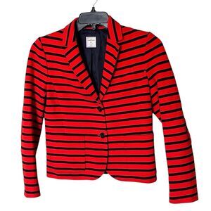 GAP The Academy Red and Blue Stripe Two Button Lined Blazer Size 4